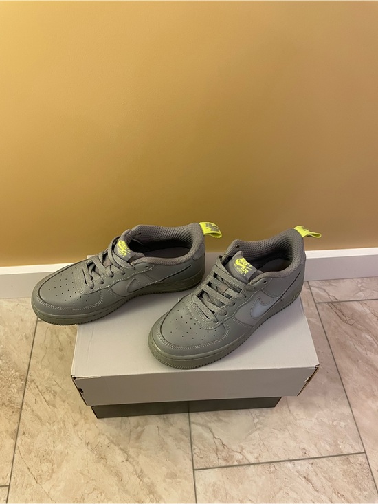 Nike Other - Nike Air Force 1 Low. Gray with Neon Pull Tabs. Flashes under lights (Youth 6)